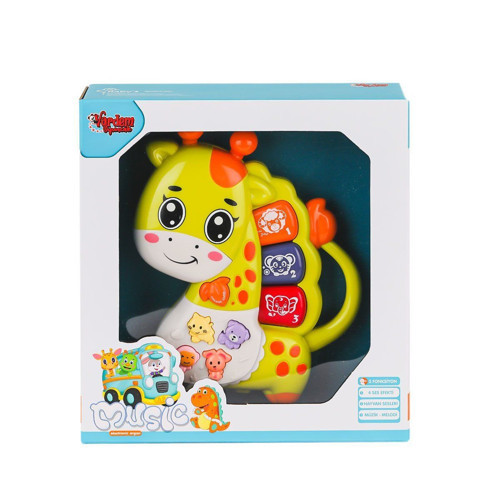 JLG-855-66A Işıklı ve Müzikli Zürafa Bebek Pianosu -Vardem Oyuncak Kız Erkek Çocuk Oyuncak Eğitici O