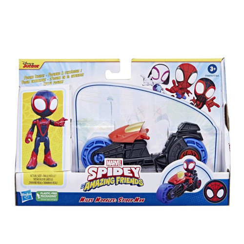 F6777 Spidey ve İnanılmaz Arkadaşları - Motorsiklet ve Figür +3 yaş Kız Erkek Çocuk Oyuncak Eğitici