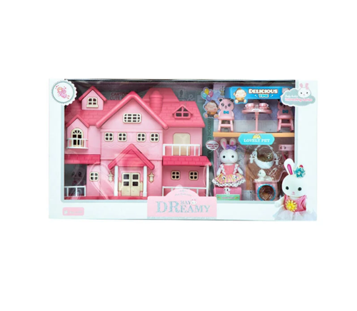 Bay Dreamy Villa ve Evcil Hayvanlı Mini Tavşan Oyun Seti Kız Erkek Çocuk Oyuncak Eğitici Oyuncaklar