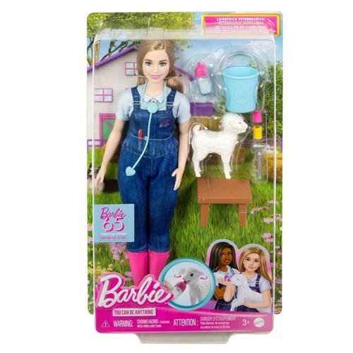 HRG42 Barbie 65. Yıl Deluxe Kariyer Bebekleri - Veteriner Kız Erkek Çocuk Oyuncak Eğitici Oyuncaklar
