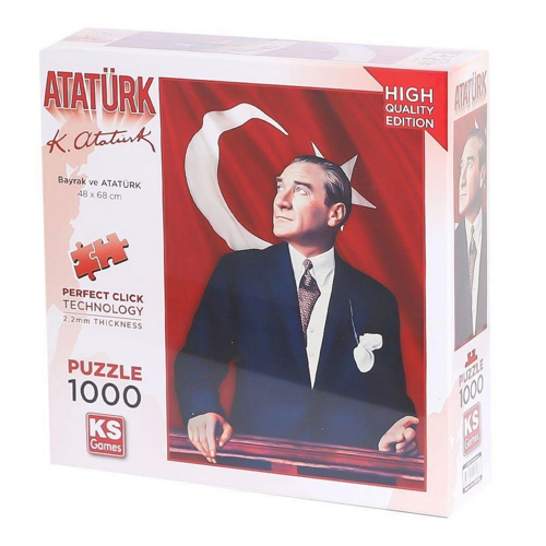 KS Games Atatürk Ve Türk Bayrağı Puzzle 1000 Parça 20728 Kız Erkek Çocuk Oyuncak Eğitici Oyuncaklar