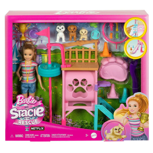 HRM10 Stacienin Köpekçik Oyun Parkı - Barbie and Stacie To The Rescue Kız Erkek Çocuk Oyuncak Eğitic