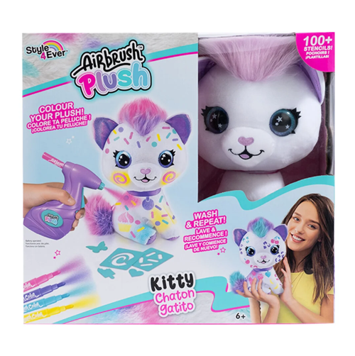 Airbrush Plush Boyanıp Yıkanabilen Peluş Kedi Kız Erkek Çocuk Oyuncak Eğitici Oyuncaklar