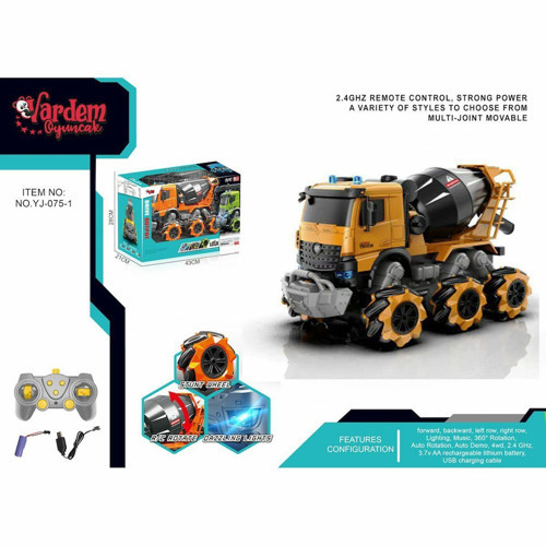 YJ-075-1 Uzaktan Kumandalı Full Fonksiyon 2.4G Işıklı ve Sesli Beton -Vardem Kız Erkek Çocuk Oyuncak