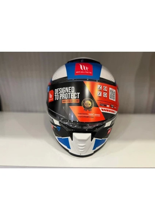 Kask mt Thunder 4 Sv Luminence A7 Mat Beyaz/mavi