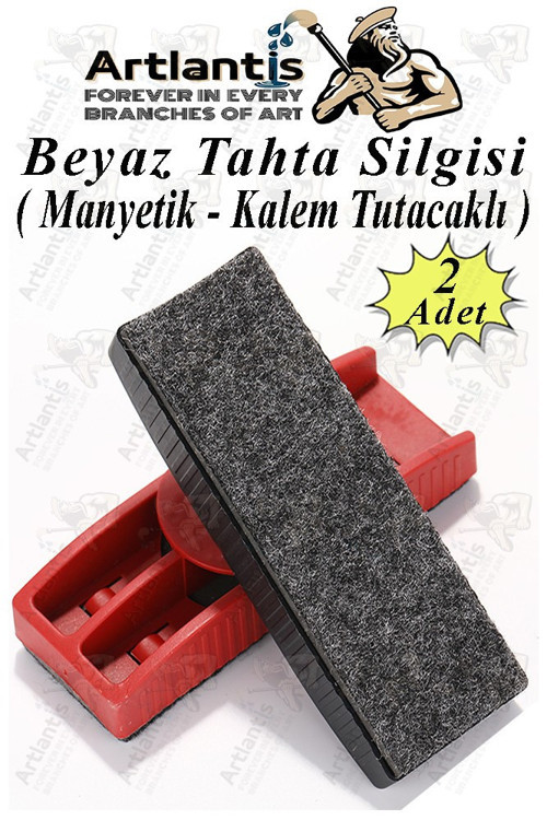 Yazı Tahta Silgisi Plastik Mıknatıslı 2 Adet Beyaz Yazı Tahtası Silgisi Manyetik Kaliteli Keçe Uçlu Silgi Okul Sınıf