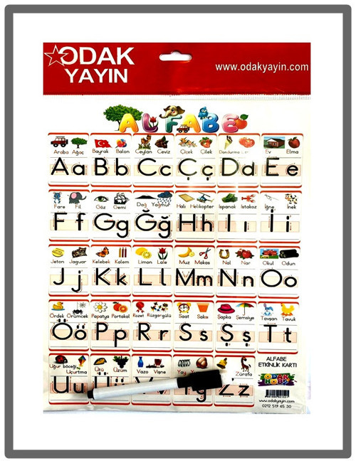 Yayın Alfabe Kartı Kalemli A4