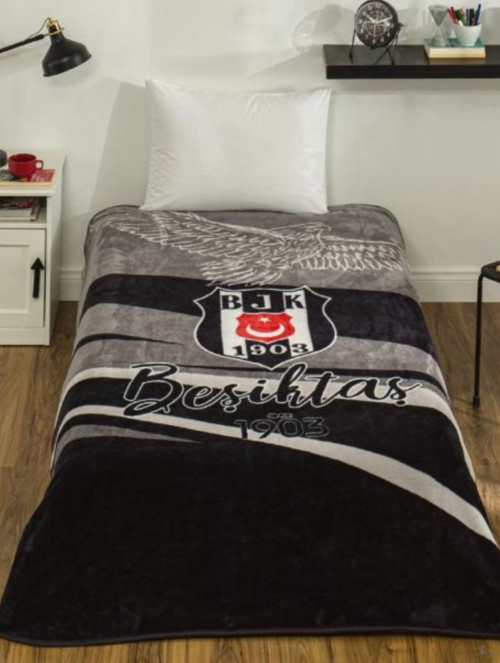 Taç Lisanslı Beşiktaş 1903 Tek Kişilik Battaniye 2026 yeni model