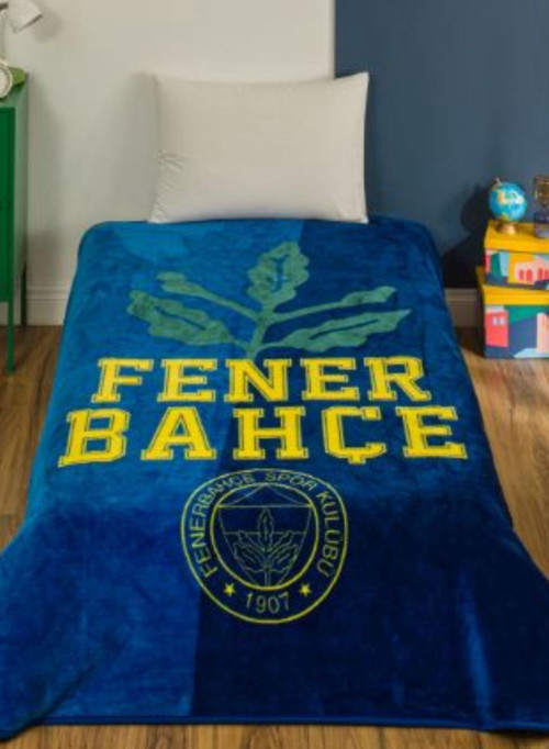 Taç Lisanslı Fenerbahçe Palamut logo Tek Kişilik Battaniye 2026 yeni model