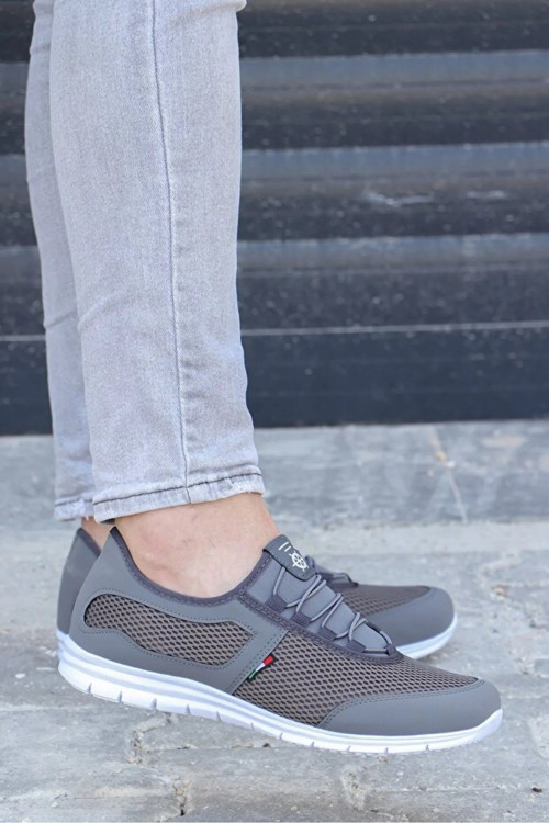 Kevın Füme Beyaz Rahat Taban Günlük Yürüyüş Koşu Erkek Sneaker Spor Ayakkabı KEVIN-5045