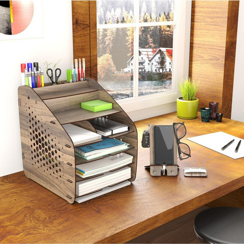 Design Otto Large Hexa 6 Renk A4 Evrak Rafı Masaüstü Organizer