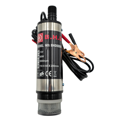 B.H.D. BHD00698 12V/51mm Kendinden Emişli Taşınabilir Yakıt/Sıvı Yağ Aktarma Mazot Pompası
