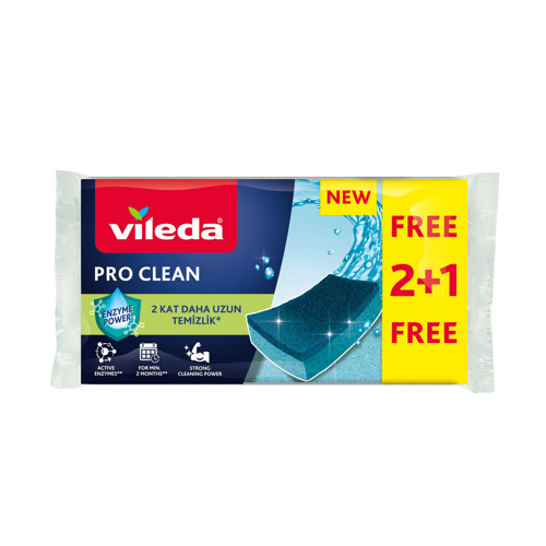 3'lü Pro Clean Oluklu Bulaşık Süngeri