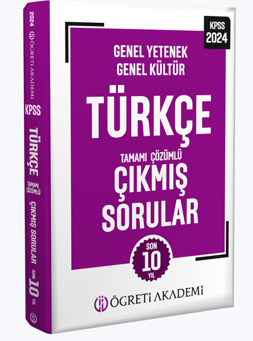 2024 KPSS Genel Yetenek Genel Kültür Türkçe Tamamı Çözümlü Çıkmış Sorular (Roman Boy)
