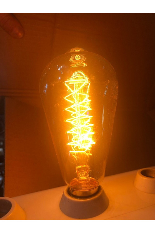 Edison Bulb St 64 E 27 40W Dimmer Uyumlu Rustik Lamba Gün Işığı E27 Rustik Ampul 40 Watt Var Tekli