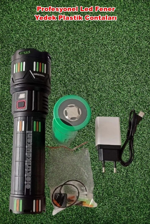 50W Şarjlı Ledli Profesyonel El Feneri 5.000Lm 24000mAh 30A Pil