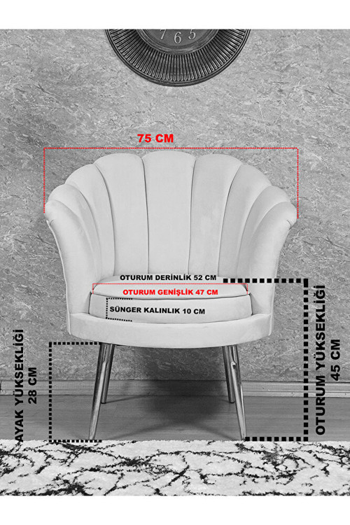 Zafir İstiridye Takım Beyaz Boyalı Sivriltme Ayak Çay Seti Koltuk Takımı Bordo Renk 110 x 48 Boyut/Ebat 6