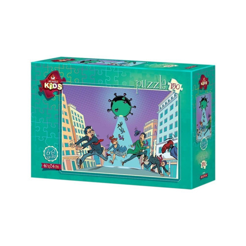 Kız Erkek Çocuk Oyuncak 5659 Virüsten Kaçış -150 Parça Art Puzzle Kız Erkek Çocuk Eğitici Eğitici Oyunca