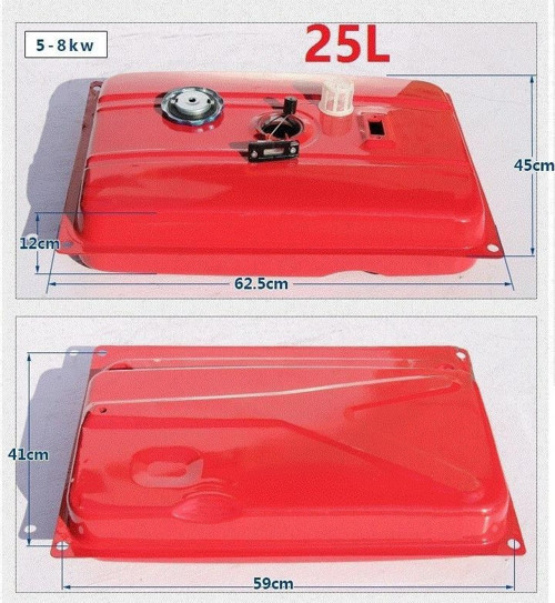Benzinli Jenerator Yakıt Deposu 5-8 Kw 25 Lt