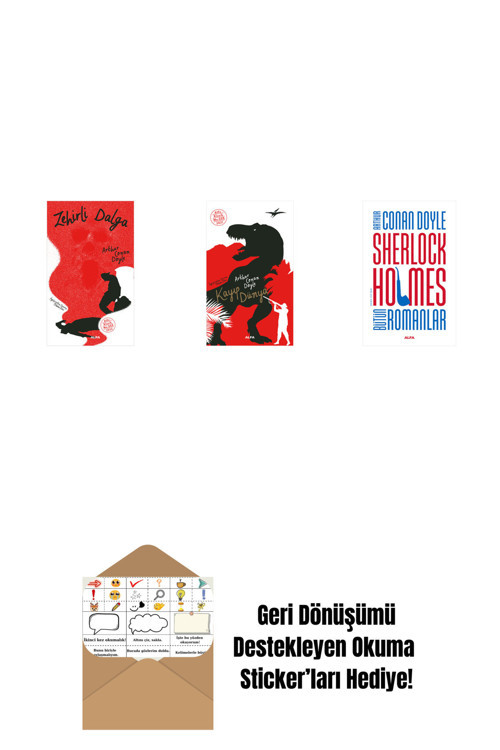 Alfa Yayıncılık Zehirli Dalga + Kayıp Dünya + Sherlock Holmes - Bütün Romanlar (Ciltli) + Okuma Sticker'Ları