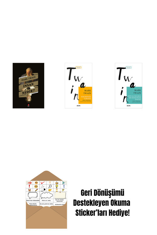Alfa Yayıncılık İnsan Nedir? + Esrarengiz Yabancı + Çifte Kavrulmuş Bir Dedektiflik Öyküsü + Okuma Sticker'Ları