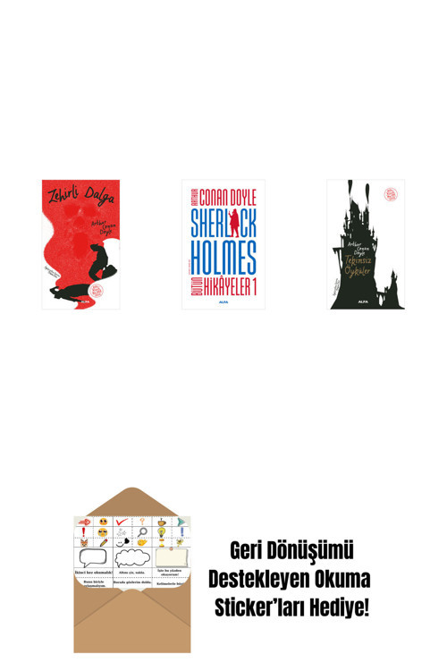 Alfa Yayıncılık Zehirli Dalga + Sherlock Holmes - Bütün Hikayeler 1 (Ciltli) + Tekinsiz Öyküler + Okuma Sticker'Ları