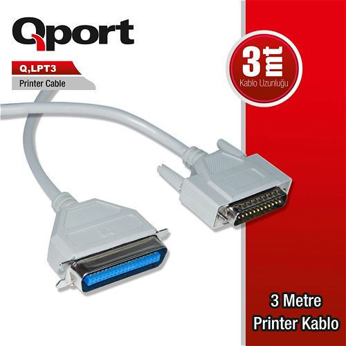 Q-LPT3 3metre Paralel Yazıcı Kablosu