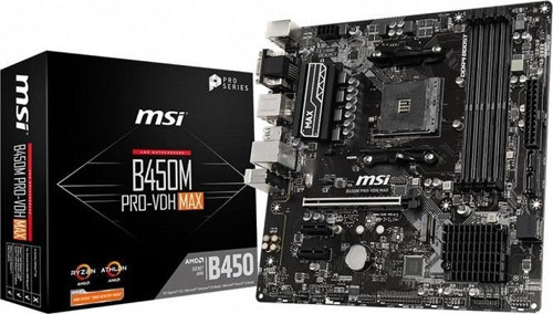 B450M-PRO-VDH MAX DDR4 M2 PCIe NVME HDMI DVI PCIe 16X v3.0 AM4 mATX