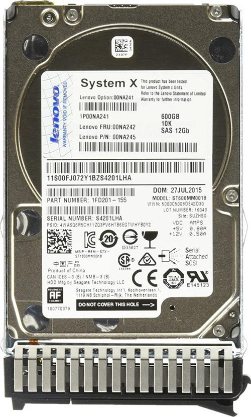 2.4TB 2.5" 7XB7A00069 THINKSYSTEM 10K SAS 12GB HOT SWAP