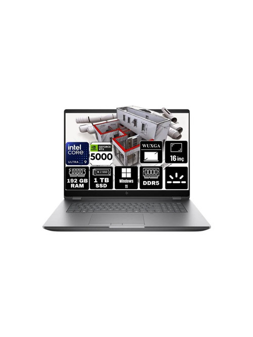 16" Zbook Fury G1İ 5F9T8Es Ultra 9 285Hx-64Gb (2X 32Gb) Ddr5 Ram-4Tb Nvme-24Gb Rtx Pro 5000-W11 Pro