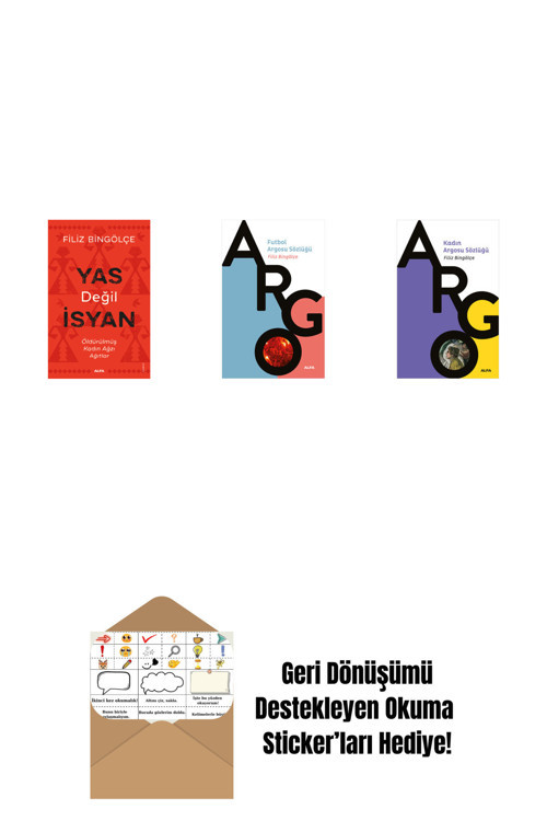 Alfa Yayıncılık Yas Değil İsyan + Futbol Argosu Sözlüğü + Kadın Argosu Sözlüğü + Okuma Sticker'Ları