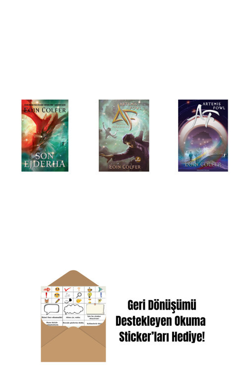 Alfa Yayıncılık Son Ejderha + Artemis Fowl 6 - Zaman Paradoksu + Artemis Fowl 1 + Okuma Sticker'Ları