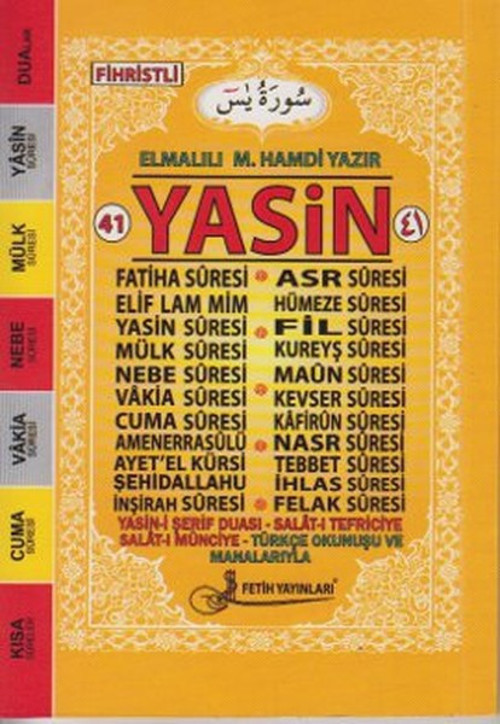 41 Yasin Türkçe Okunuşlu Mealli - Cep Boy (Fo19)
