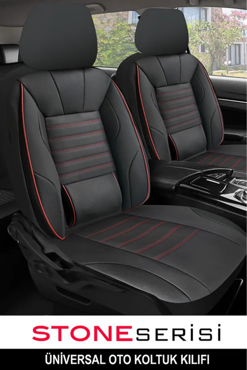 Mini Countryman (F60) Cooper D 2.0 (150 Hp) All4 2018 Uyumlu Deri Stone Oto Kılıfı Tam Set Kırmızı