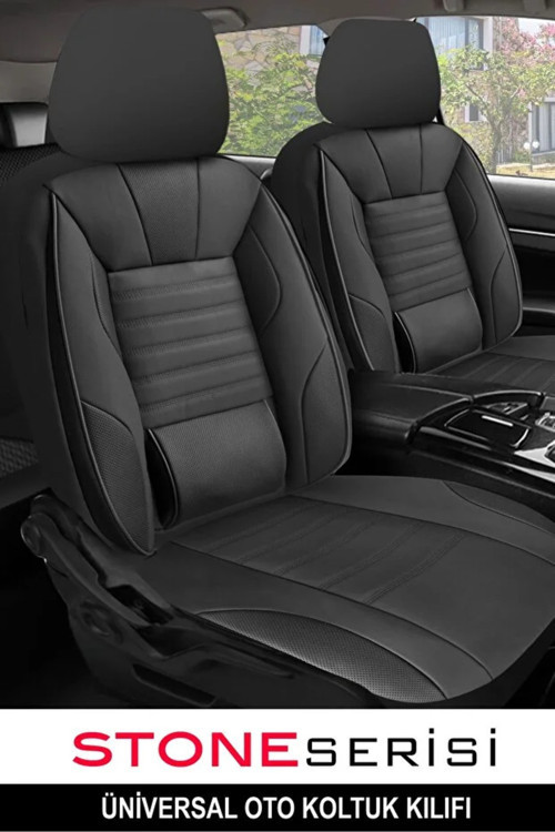 Skoda Superb Prestige 2.0 Tdi Cr Scr 190 4X4 Dsg 2019 Uyumlu Deri Stone Oto Kılıfı Tam Set Siyah