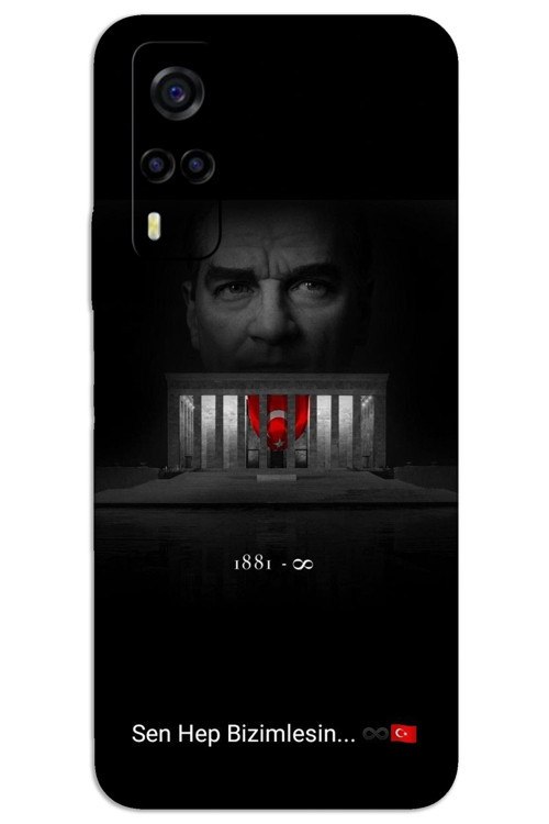 Vivo Y53S Kılıf HD Desen Baskılı Arka Kapak - Atatürk Bizimlesin