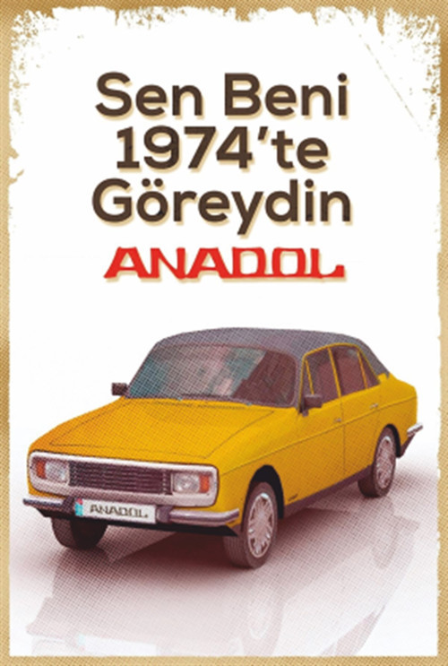 Anadol Otomobil Retro Ahşap Poster 20x30