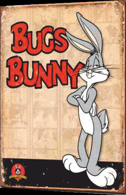 Bugs Bunny Çizgi Film Retro Ahşap Poster 20x30
