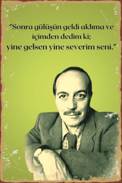 Cemal Süreya Şiir Retro Ahşap Poster 20x30