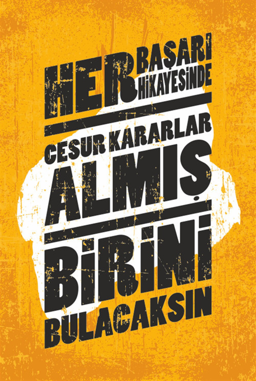 Cesur Kararlar Motivasyon Başarı Retro Ahşap Poster 20x30