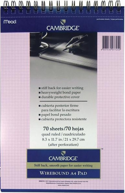 A4 Pembe 70 Yaprak Kareli M 259418 Cambridge