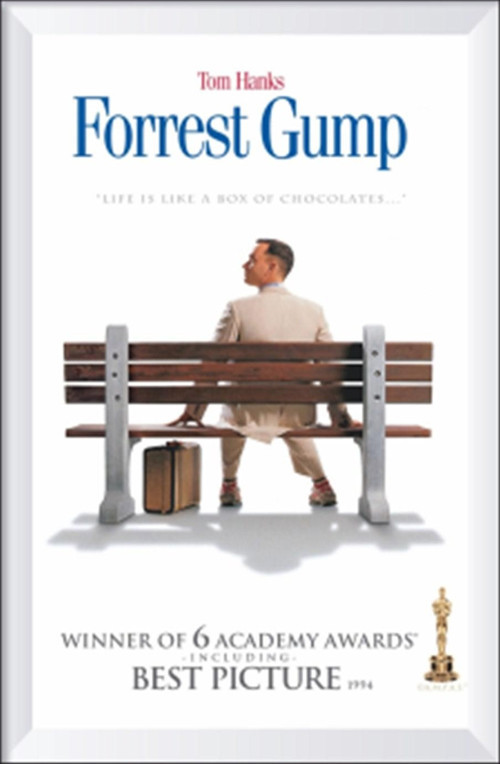 Forrest Gump Sinema Afişi Çerçeve Görünümlü Retro Ahşap Poster-