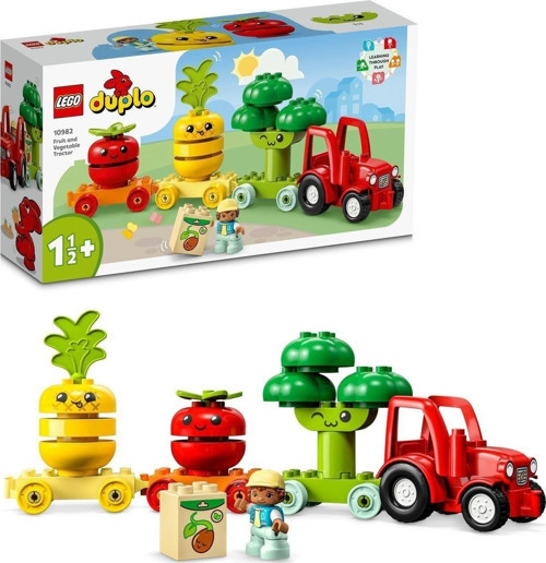 Duplo İlk Meyve Sebze Traktörü 10982 - Okul Öncesi İçin Eğitici Oyuncak Yapım Seti (19 Parça)