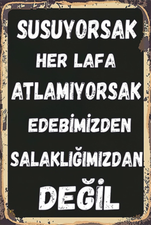 Komik Duvar Yazıları Retro Ahşap Poster 20x30