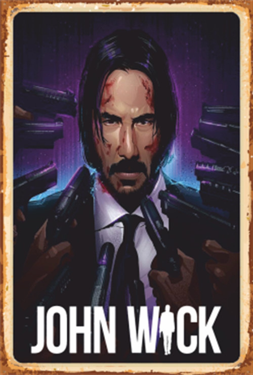 John Wick Retro Ahşap Poster 20x30