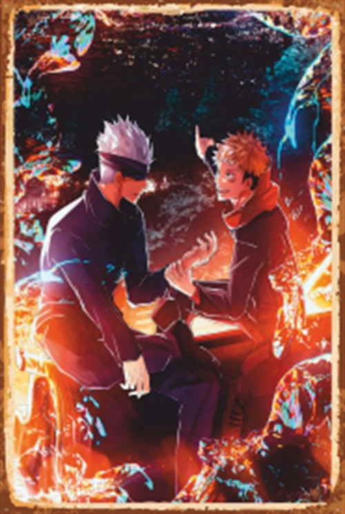 Jujutsu Kaiesn Anime Retro Ahşap Poster 20x30