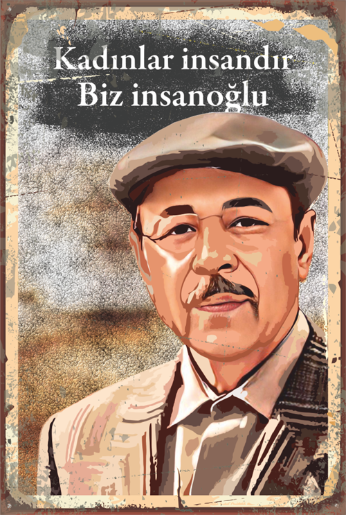 Kadınlar İnsandır Biz İnsanoğlu Neşet Ertaş Retro Ahşap Poster-