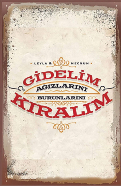 Leyla İle Mecnun Replikleri Retro Ahşap Poster 20x30