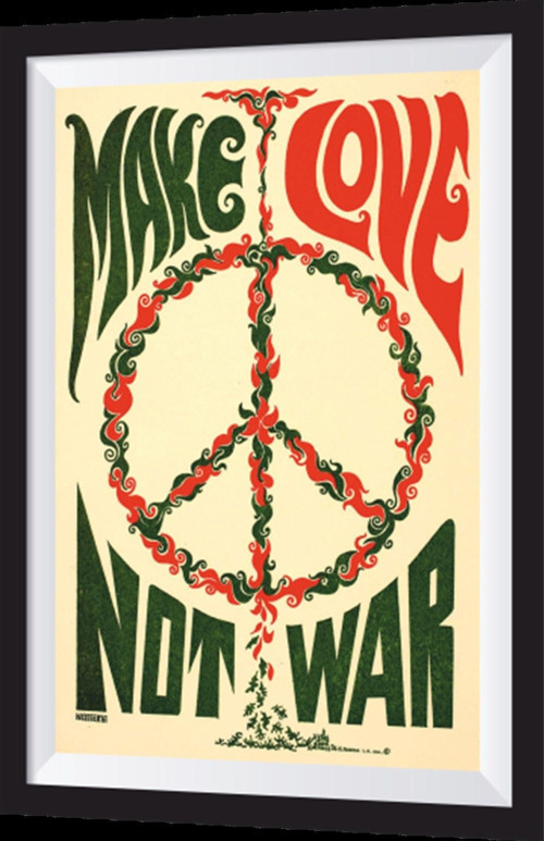 Mako Love Not War Sanatsal Çerçeve Görünümlü Ahşap Tablo 20x30