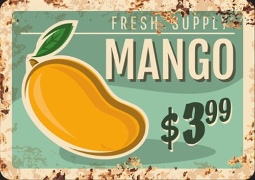 Mango Mutfak Posterleri-14 Retro Ahşap Poster 20x30